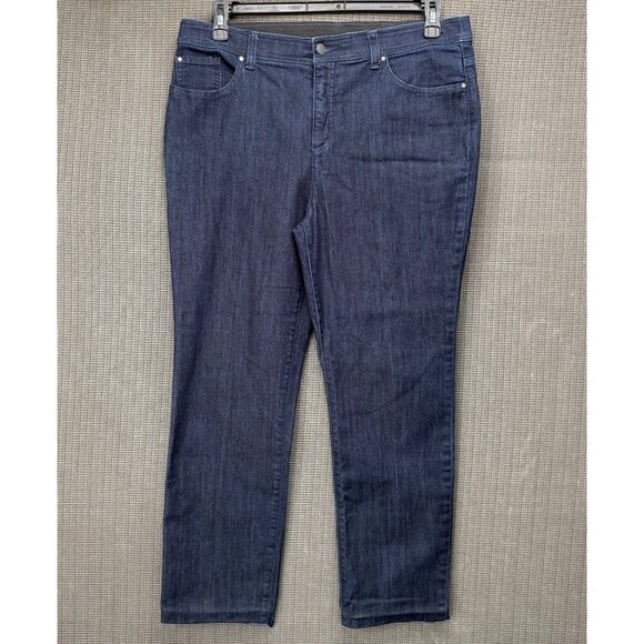 Chicos Fabulously Slimming Womens Size 2 Blue Straight Leg Denim Jeans - Picture 1 of 10